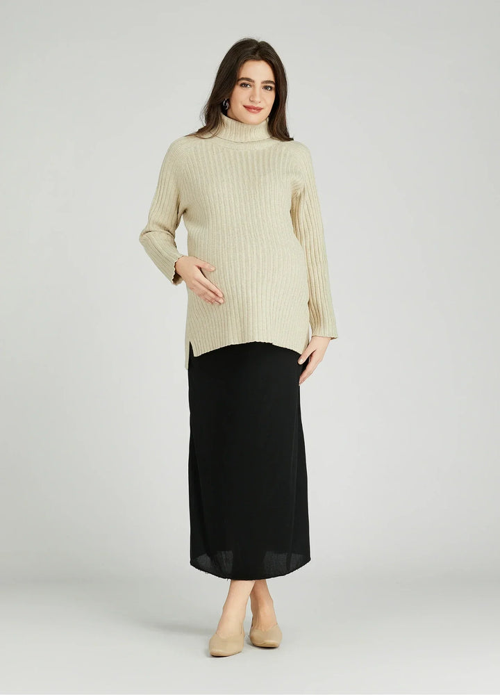 Turtleneck Maternity Bodycon Dress