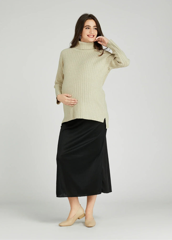 Turtleneck Maternity Bodycon Dress