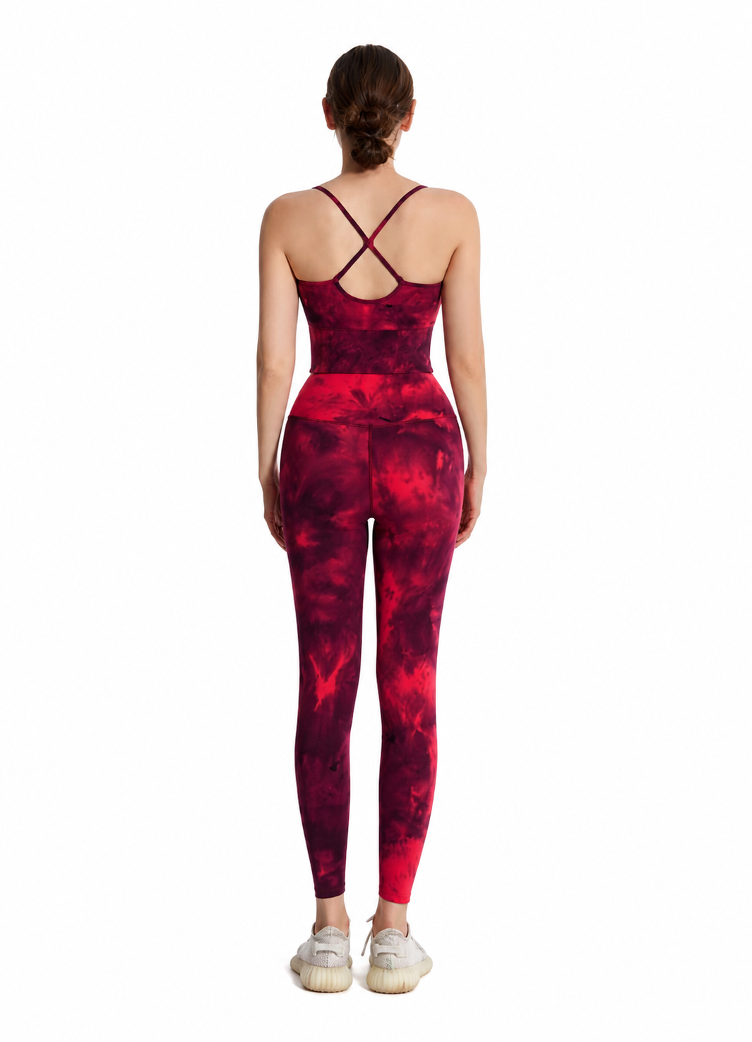 Women's Tie Dye Sports Bra & High Waist Butt Lifting Yoga Leggings Set | Stretchy 2 Piece Activewear